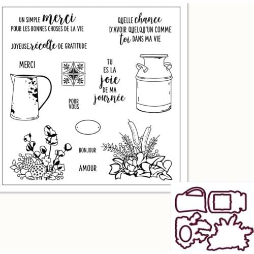French Water glass Text Silicone Clear Rubber Stamp Sheet Cling Scrapbooking DIY Cute Pattern Photo Album Paper Decoration