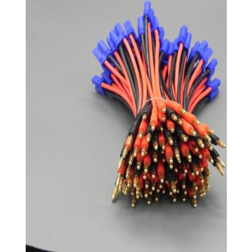 Quality 20 pieces / lot High quality EC5 Connector to 4.0mm Banana Plug with 14AWG 150MM Soft Silicone Charger Cable