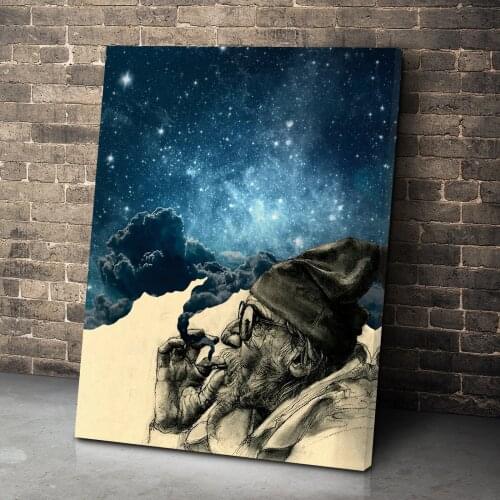 Painting VERTICAL SMOKE & WONDER Canvas Painting Wall Art Prints Picture For Living Room Decor Cuadros