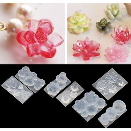 Mini Size Flower Succulent Plants Flowerpot Silicone Resin Mold Art Craft Tools Dried Flower Resin Decorative DIY Hand Crafts