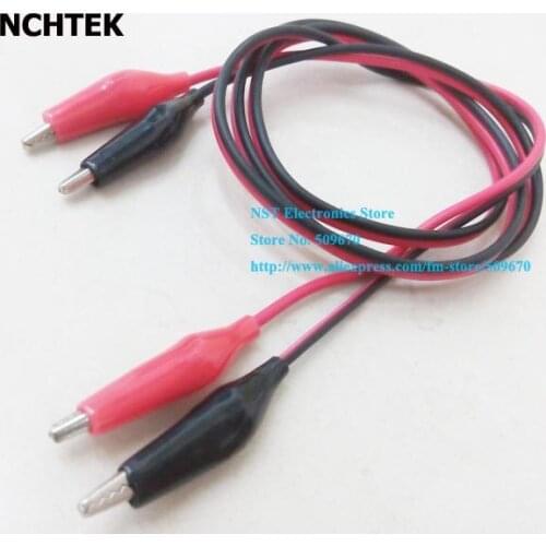 NCHTEK Dual End Alligator Test Lead Probe Clamp Clip Cable / Cord About 1M/Free Shipping/20PCS
