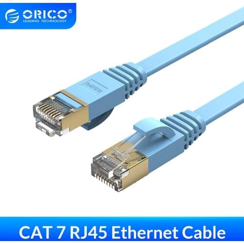 ORICO Cat7 Ethernet Cable RJ45 Cat 7 Flat Network Lan Cable RJ45 Patch Cord 1M/5M/10M/20M for PC Router Laptop Cable Ethernet