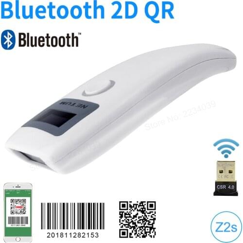 New Portable Wireless Bluetooth Bar Code Reader LED Display Mini USB Handheld 1D/2D Barcode Scanner For Windows,Mac,Android,IOS