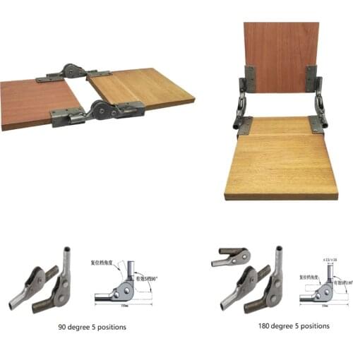 1Pair 2pcs Adjustable Folding Ratchet Sofa Hinge Chair Hinge For Armrest Backrest 5 Positioned welded Mounting L Plate