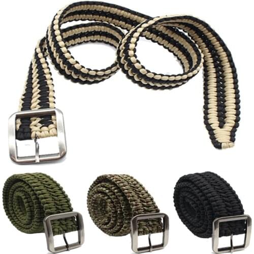 Adjustable Military Tactical Paracord Belt Survival Waist Support Hand Made Sports Safety Lumbar Training Security Accessories