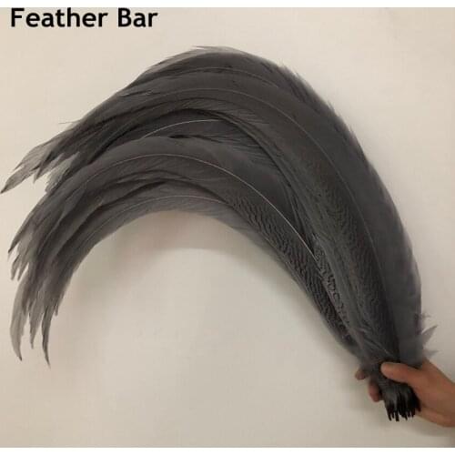 Grey Dyed Pheasant Silver Feather 75-80cm Super Long Natural Lady Amherst Pheasant Tails Pluma Brazil Carnival Decoration Crafts