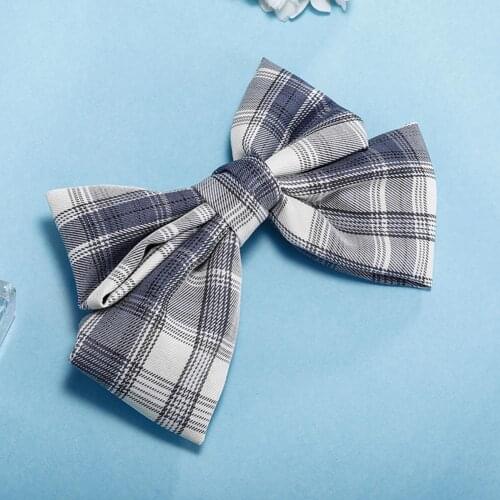School Girl Plaid Bowknot Hairpin Barrette Hair Clip Women Headwear Accessory Girl Bow Ties Hair Clips