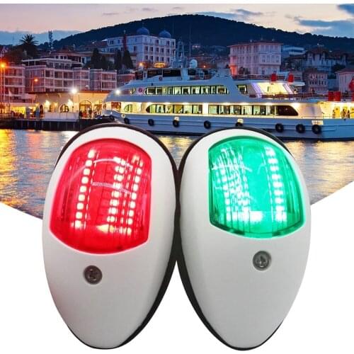 2 Pcs Led Marine Navigation Signal Light ABS 10V-30V Warning Light For Marine Boat Yacht Truck Trailer Van