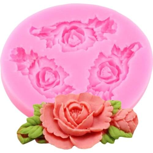 Rose Flower Silicone Mold Candy Chocolate Gumpaste Molds Wedding Cupcake Topper Fondant Cake Decorating Tools Clay Resin Moulds