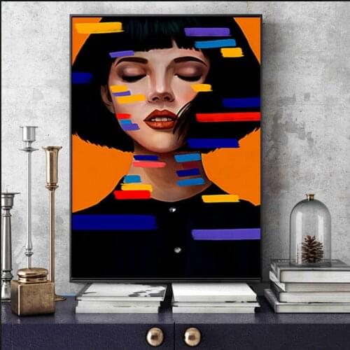Nordic Modern Colorful Beauty Women Poster Abstract Character Canvas Painting Light Luxury Picture for Living Room Decor