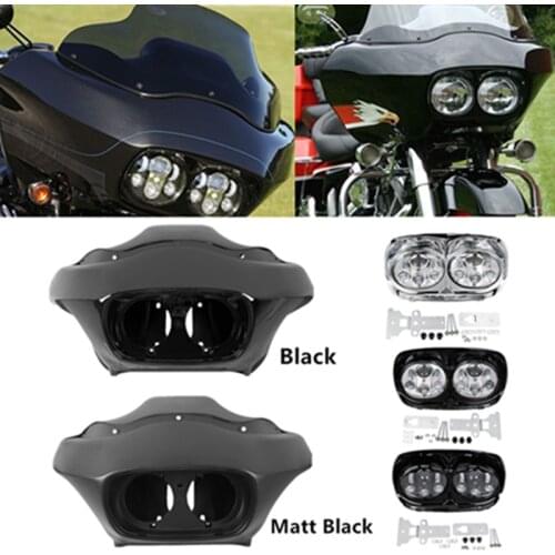Motorcycle Inner Outer Fairing and 5.75'' Dual LED Headlight For Harley Road Glide FLTR 1998-2013 11 12