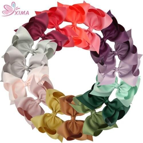 XIMA 1PC 5''Hot Sale New Colors Fashion Ribbon Bows with Clip Women Hair Bows 16 Colors Girls Party Gift Hair Accessories