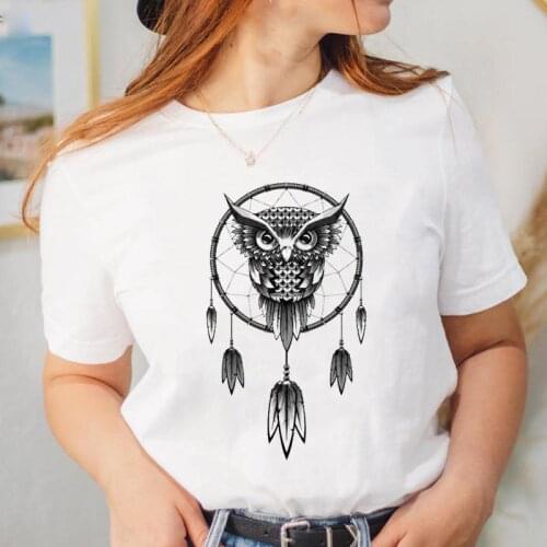 Women Owl Vintage New Style Tee Fashion Short Sleeve T Shirt Female Cartoon Top Ladies Graphic Sweet T-shirt Clothing