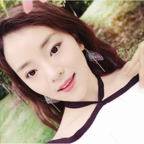 Womens Earring Fairy Tale Cicada Wings Rhinestone Drop Earring Drop Earrings Crystal Golden Handmade Earring Jewelry