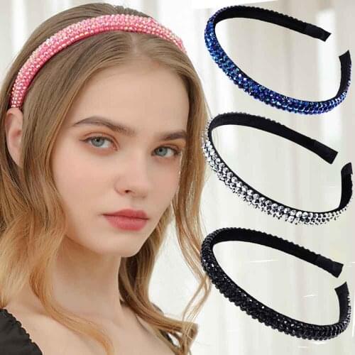 Haimeikang Fashion Baroque Hair Band Headbands For Women Rhinestone Luxury Hair Accessories Pearl Girls Hairbands Head Hoop