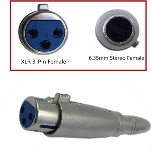 1/4" 6.35mm Stereo Female Jack to XLR 3-Pin Female -Audio Cable Mic Adapter