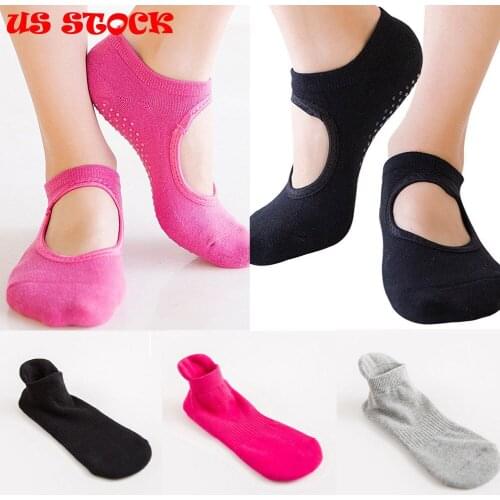 1 Pair Women Yoga Socks Gym Pilates Ballet Cotton Toe Socks Girls Fitness Sport Socks Anti slip Breathable Elastic