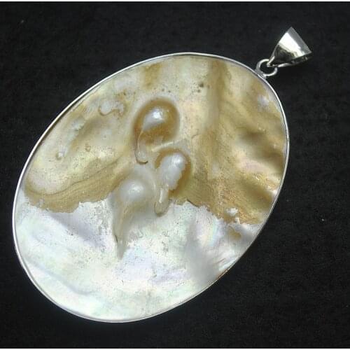 1pc nature shell oyster pendants oval shape round shape original mother of pearl pendants from china lakes diy jewelry women pen