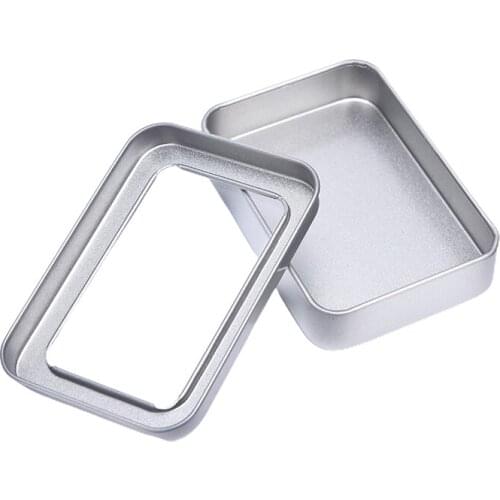 1PCS Small Metal Storage Box Tin Silver Storage Box Case Organizer For Money Coin Candy Key