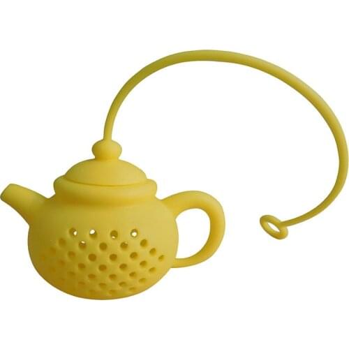 1pc Solid Color Teapot Shape Tea Infuser Portable Silicone Tea Filter Loose Leaf Tea Strainer Tea Tools Accessories