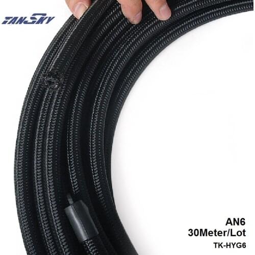 2013 very high quality - AN6 Cotton Over Braided Fuel / Oil Hose Pipe Tubing Light Weight, 30 Meters Roll TK-HYG6