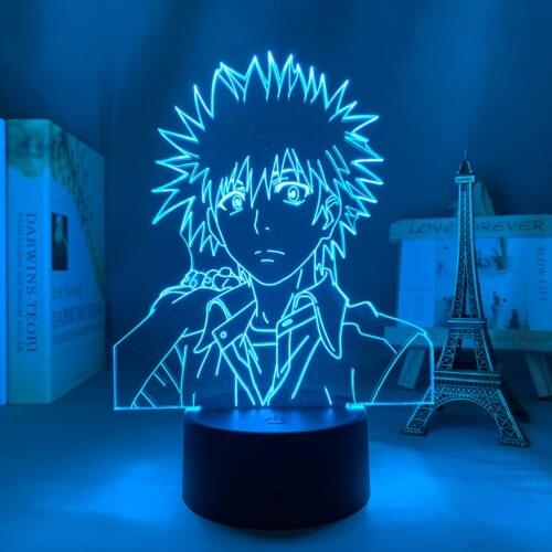 3d Led Light Anime A Certain Scientific Railgun Kamijou Touma Figure for Bedroom Decorative Nightlight Birthday Gift Night Lamp