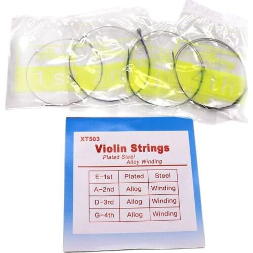 4 Strings Violin Strings Plated Steel E String Alloy Winding A-D-G Strings Violin Parts Accessories XT503 4 Pieces/ Set