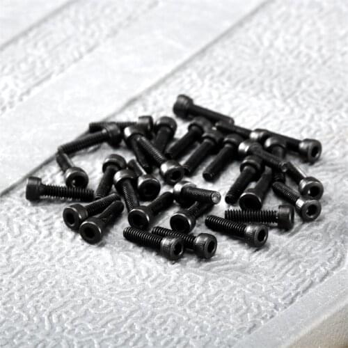 50Pcs M2*8mm Carbon Steel Allen Hex Socket Pan Head Cap Screws Knurled Cylinder Bolts Machine Electronic Small Screws Fasteners