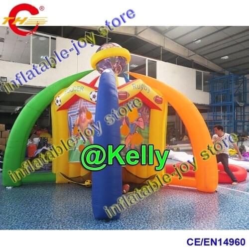 Free air shipping 5 in 1 inflatable sport games for carnival, durable party rental inflatable sport games, commercial game toys