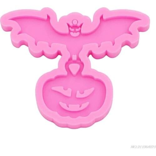 Shiny Pumpkin Bat Epoxy Resin Mold Keychain Pendant Silicone Mould DIY Crafts Jewelry Necklace Earrings Clay Polymer Tools au12