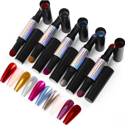 Nail Shimmer Powder Shining Rose Gold Metal Mirror Effect Magic Mirror Powder Laser Gold Silver Pen Aurora Powder Nail Pen