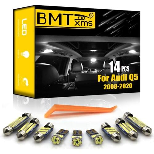 BMTxms 14Pcs Canbus No Error Car LED Interior Dome Trunk Lights Package Kit For Audi Q5 8RB 2008-2019 Auto Lighting Accessories