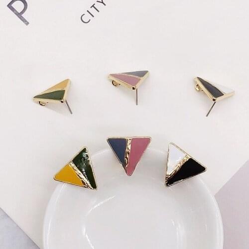 DIY jewelry material dripping alloy triangle earrings handmade material bag earring accessories
