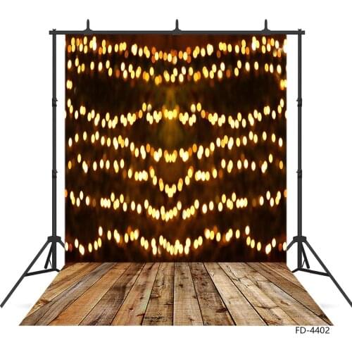 Photography Backgrounds Flare Glitter Bokeh Wooden Floor Custom Backdrop Photo Studio for Children Baby Prom Party Photophone