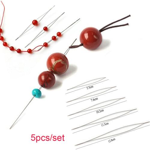 5Pcs Beaded Needle Pins Open Needles DIY Beads Bracelet Jewelry Tools Necklace Making Supplies Handmade Pins Accessories