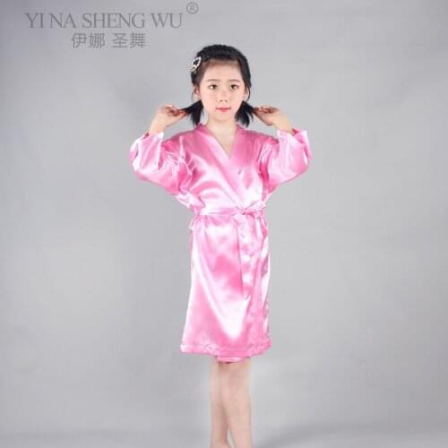 Japanese Style Girls Solid Kimono Robes Fashion Kids Children Bathrobe Sleepwear Bath Nightgown for Wedding Party Robes Birthday