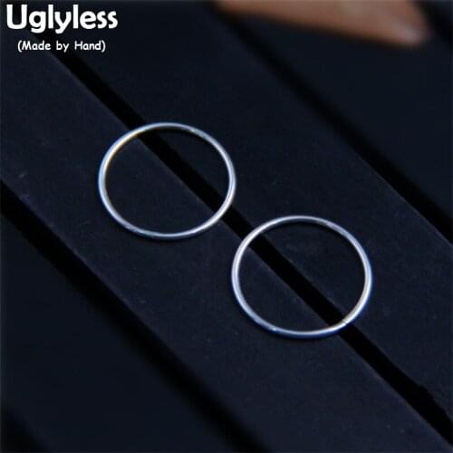 Uglyless 100% Real S 925 Sterling Silver Ultra-thin Joint Rings for Women Fine Jewelry Simple Fashion Glossy Finger Ring Jewelry