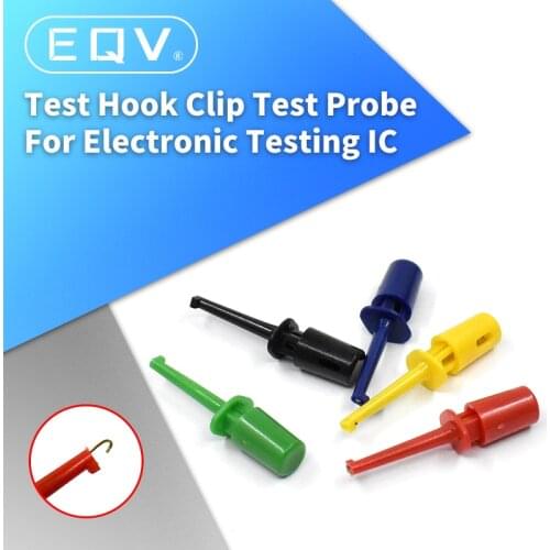 Mini 5pcs Single Test Hook Clip Test Probe For Electronic Testing IC Grabber Large Round Crocodile Clip Hook Test Clip