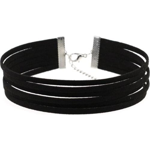 Multilayer Leather Goth Velvet Chokers Necklaces Jewelry Punk Jewelery Suede Choker Party Jewelry Neck Accessories