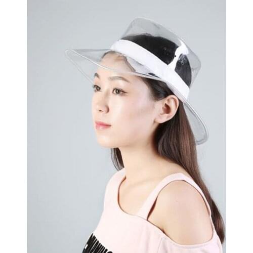 Women Men Summer Flat Transparent PVC Bucket Cap Waterproof Wide Brim Hip Hop Photography Foldable Breathable Fisherman Rain Hat