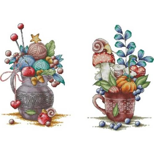 Cup landscape patterns counted 11CT 14CT 18CT Cross Stitch Sets DIY Chinese Cross-stitch Kits Embroidery Needlework