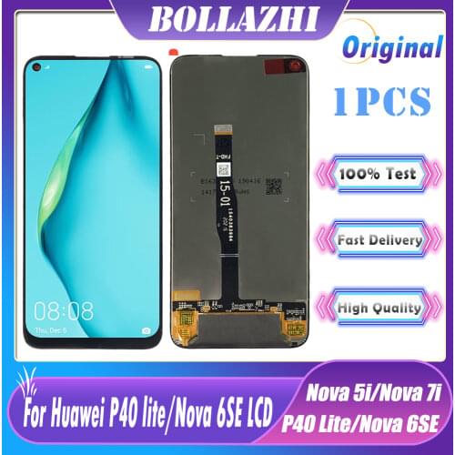 6.4'' Original Tested With Frame For Huawei P40 Lite LCD Display Touch Screen Digitizer Assembly Replacement for Nova 6 SE LCD