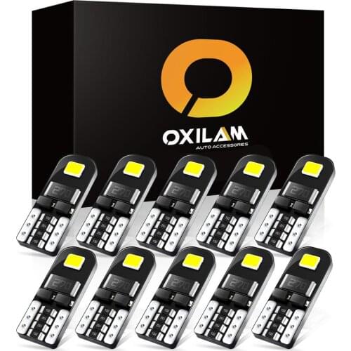 OXILAM 10x W5W LED Canbus T10 Car Led Bulb for Nissan X Trail T31 T30 Note Leaf Almera N16 Auto Led Interior Light Reading Lamp