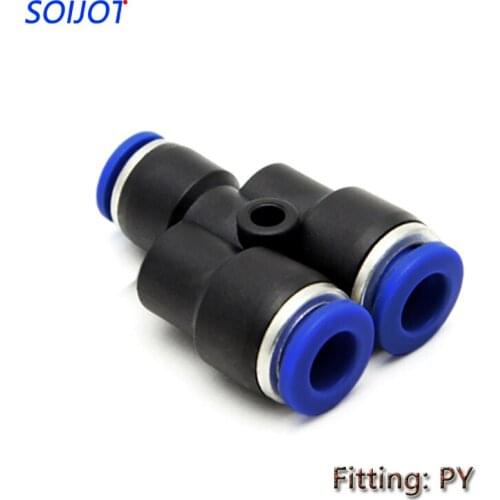 10pcs High quality three-way pneumatic PY4/6/8/10/12/14/16mm three-way Y-type plastic pipe quick connector quick conne