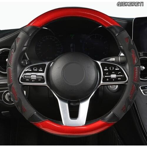 QIEKERETI Microfiber Leather Car Steering Wheel Cover For Kia Ceed Rio 3 4 Sportage Sorento Cerato Optima Picanto KX K