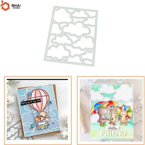 Clouds Background Frame Metal Cutting Dies Stencil DIY Cards Stencils Photo Album Embossing Paper Making Scrapbooking Knife Mold