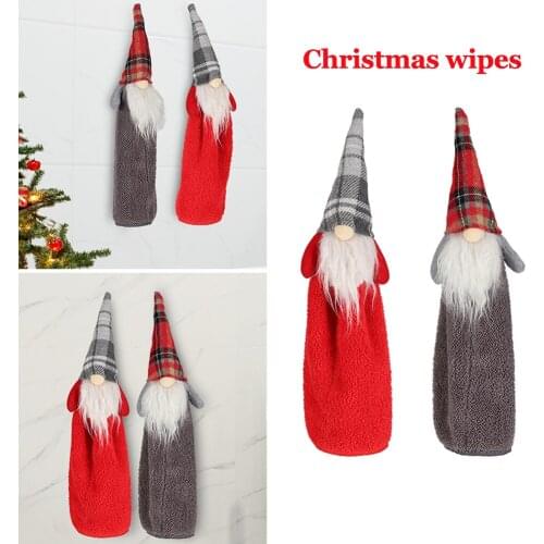 Christmas Hanging Towel Faceless Old Man Soft Cotton Velvet Towel Hand Wipe Cloth Kitchen Cleaning Cloth Christmas Decoration