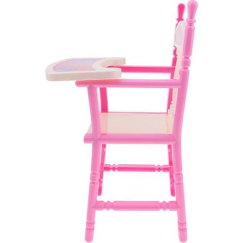 Pink 29*20cm Cradle Bed with Pillow Quilt Kit With High Chair Toy Baby Doll for Reborn Baby Girl Dolls Accessory