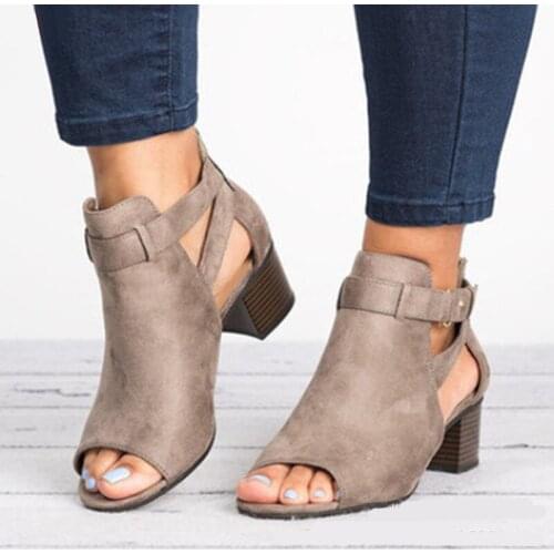 Women Sandals Summer Shoes For Women Shoes Heels Sandals Gladiator Open Peep Toe Women Black Shoes Pumps Slipper Size 34-43