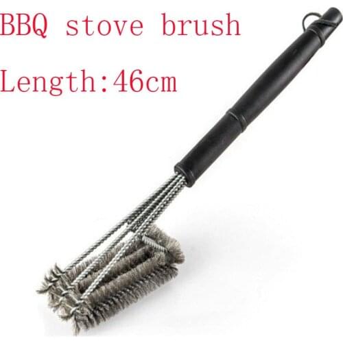 Grill Brush BBQ tool 201 Stainless Steel wire Barbecue stove cleaning long handle Brush Cleaning kitchen Accessories 45.5cm
